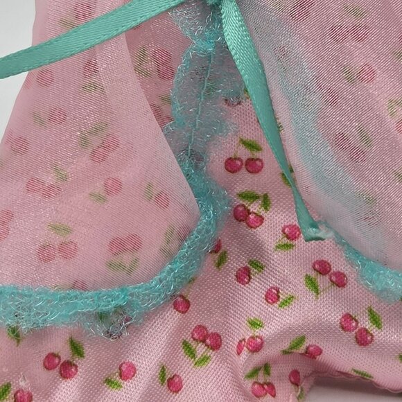 Spin Master Doll Dress With Pink Cherry Print & Sheer Overlay For Fashion Dolls - Picture 3 of 6